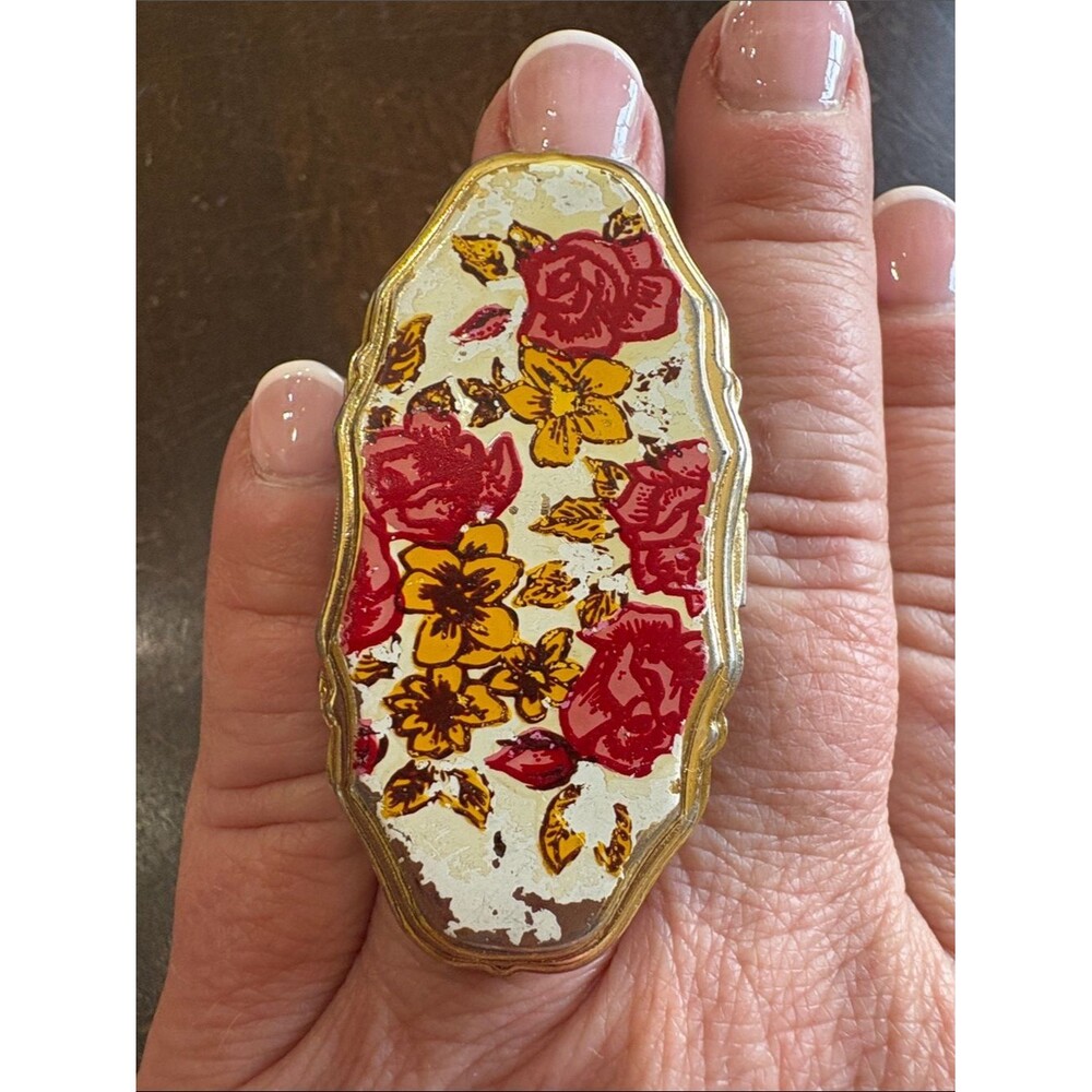 Vintage Floral Lipstick Holder with mirror